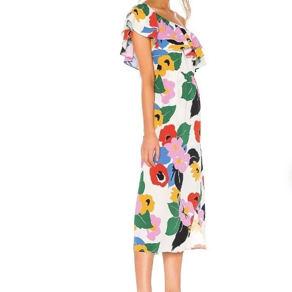NWT Show Me Your Mumu Rosie Midi Dress Becky Blooms Print One Shoulder Sz Small - Picture 2 of 8